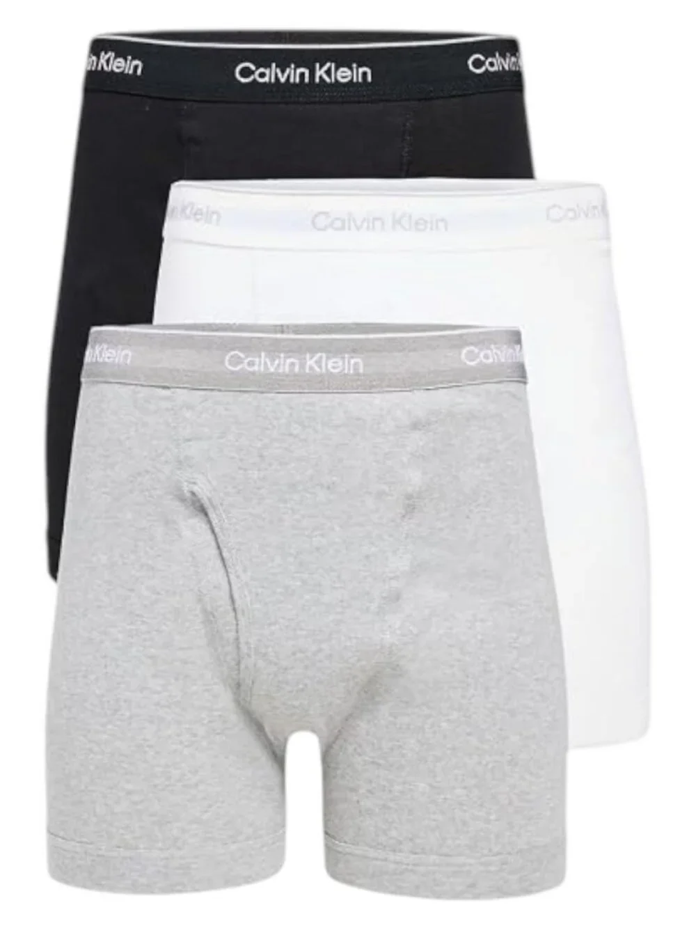 New Calvin Klein CK Classic Cotton Boxer Briefs Underwear Gray 3 Pack Men MEDIUM